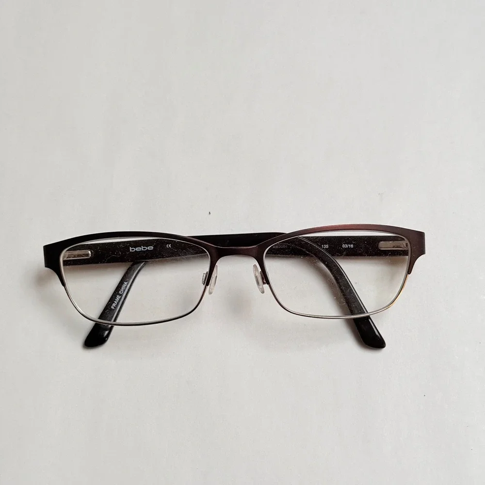 Bebe Hellcat BB5064 Brown Leopard Print Semi Rimless Eyeglasses Frames ONLY